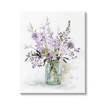 Stupell Purple Botanicals Flower Arrangement Gallery Wrapped Canvas Wall Art