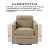 Eulalia 28.74''Wooden Upholstery Wide Genuine Leather Swivel Chair with Swivel Metal Base and  Squared Arms | ARTFUL LIVING DESIGN - 4 of 4