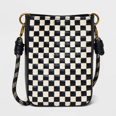 Check Print Phone Crossbody Bag Universal Thread Black Target