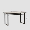 INFURNIC Desks Modern Glass Dining Table with Metal Legs Stylish Contemporary Desk for Living Room, Black, 51"*27.5"*29.5" - 2 of 4
