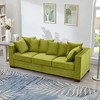 84.5'' Velvet Upholstered 3-Seater Sofa with Square Arms and Nailhead Trim, Hidden Storage - 3 of 4
