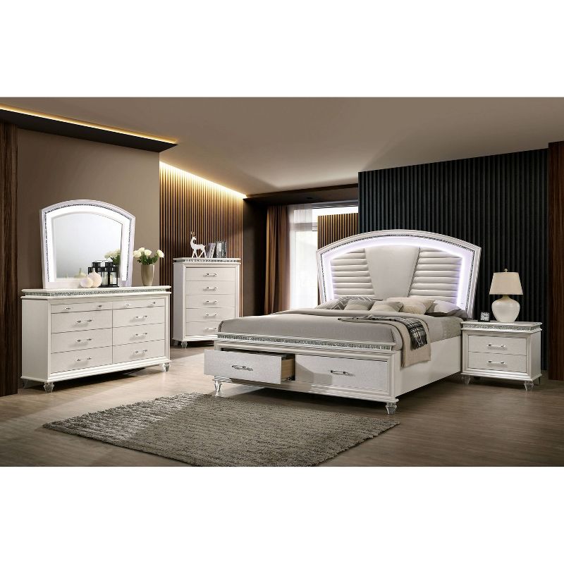 Granite 2 Drawer Nightstand Pearl White - HOMES: Inside + Out, 4 of 6