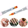 Unique Bargains Double Ended Nail Art Brush Lace Brush Gel Polish Nail Art Design Pen Paint Tools for Home DIY Manicure Pink - 2 of 4