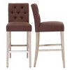WestinTrends 29" Linen Fabric Tufted Bar Stool (Set of 2) - 4 of 4