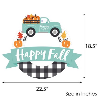 Happy Fall Truck Harvest Pumpkin Outdoor Wreath