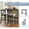YOOCOZZ 3-Piece Farmhouse Dining Set & Bar Set, Bar Height Table with 2 Cushioned Chairs - 3 of 4
