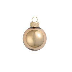 Northlight 2ct Shiny Finish Glass Christmas Ball Ornaments - Gold - 6" (150mm) - 1 of 2