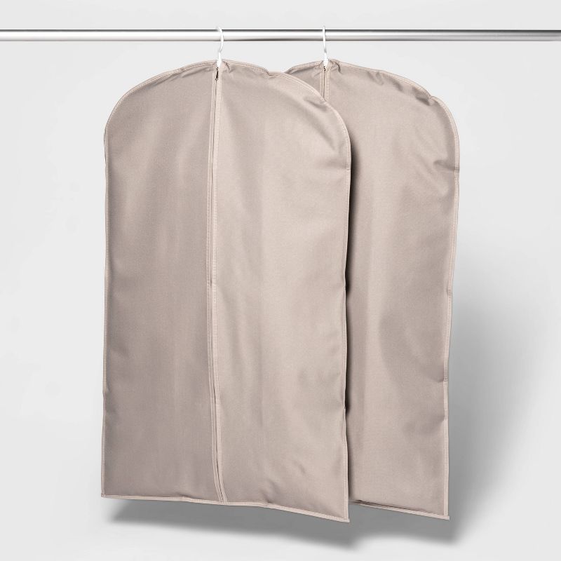 2pk Suit Protector 40&#34; Garment Bag Gray - Room Essentials&#8482;, 1 of 6