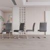 SKRAN Modern Dining Chairs,PU Faux Leather High Back Upholstered Side Chair for Dining Room Kitchen Vanity Patio Club Guest (Grey+PU Leather) - 2 of 4