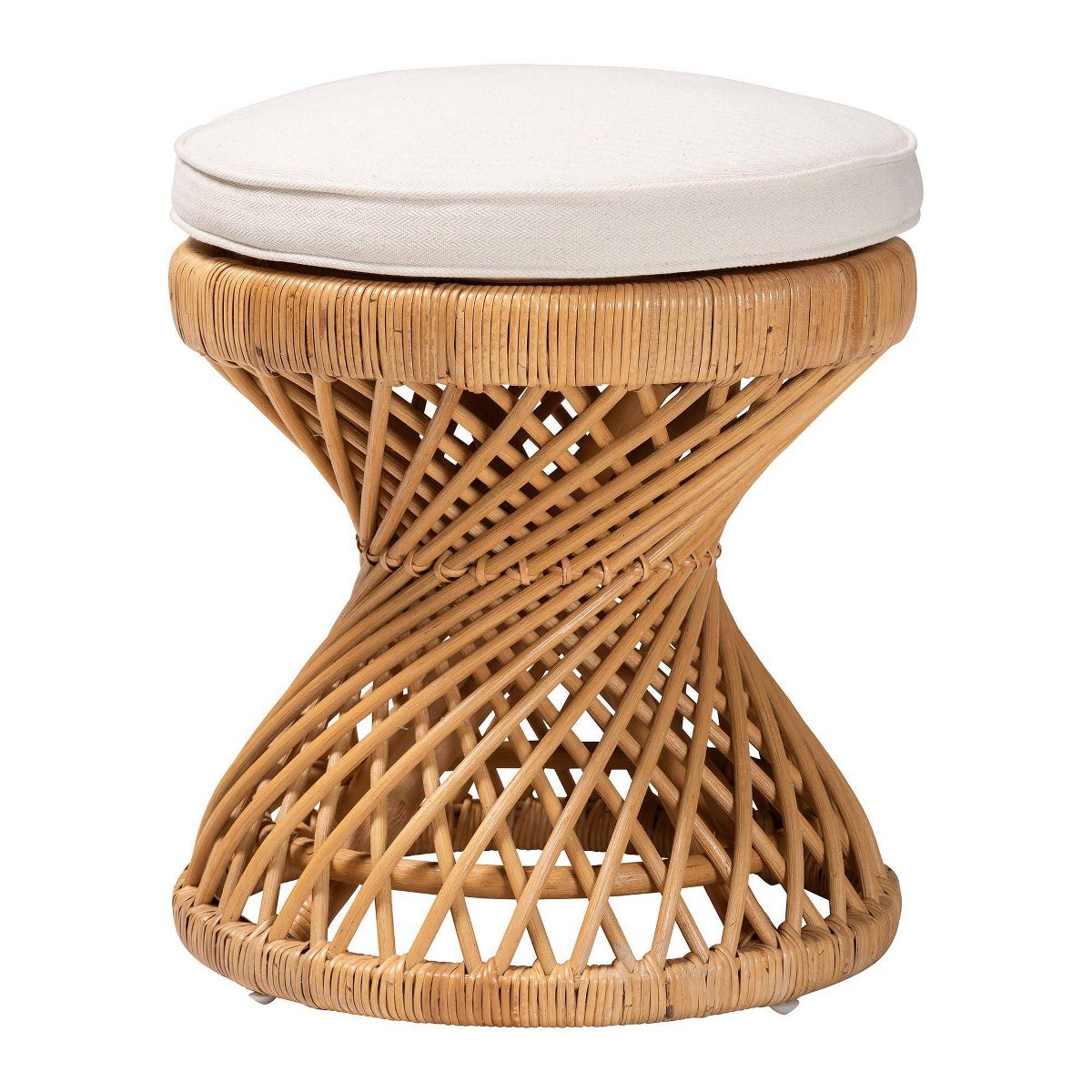 bali & pari Borneo Rattan Footstool Light Honey - thumbnail 2