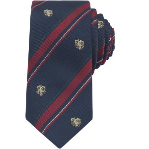 INSPIRE CHIC Men's Stripe Print Self-Tied Crown Flowers and Anchor Necktie for Graduation School Uniform College 1 Pc - 1 of 4