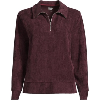 Lands' End Women's Long Sleeve Sport Cord Quarter Zip Pullover