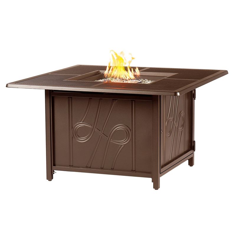 42" Square Aluminum 55000 BTUs Propane  Refined Fire Table with 2 Covers - Oakland Living
, 1 of 9