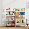 FONTOI Metal/Wood Kids Bookshelf, 3/4 Tier Toddler Bookshelf and Toy Storage Organizer for Kids Room, Bedroom, Living Room, Playroom and Nursery - 2 of 4
