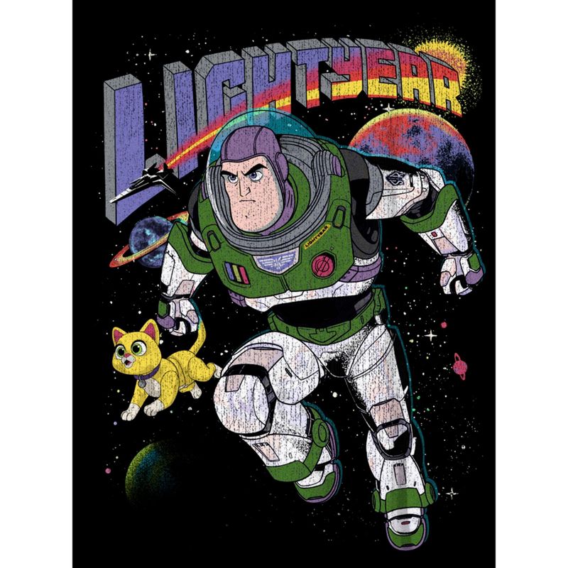 Boy's Lightyear Retro Distressed Buzz and Sox T-Shirt, 2 of 6