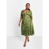 Rebdolls Women's Sage Floral Cut Out Midi A Line Dress W. Pockets - 2 of 4