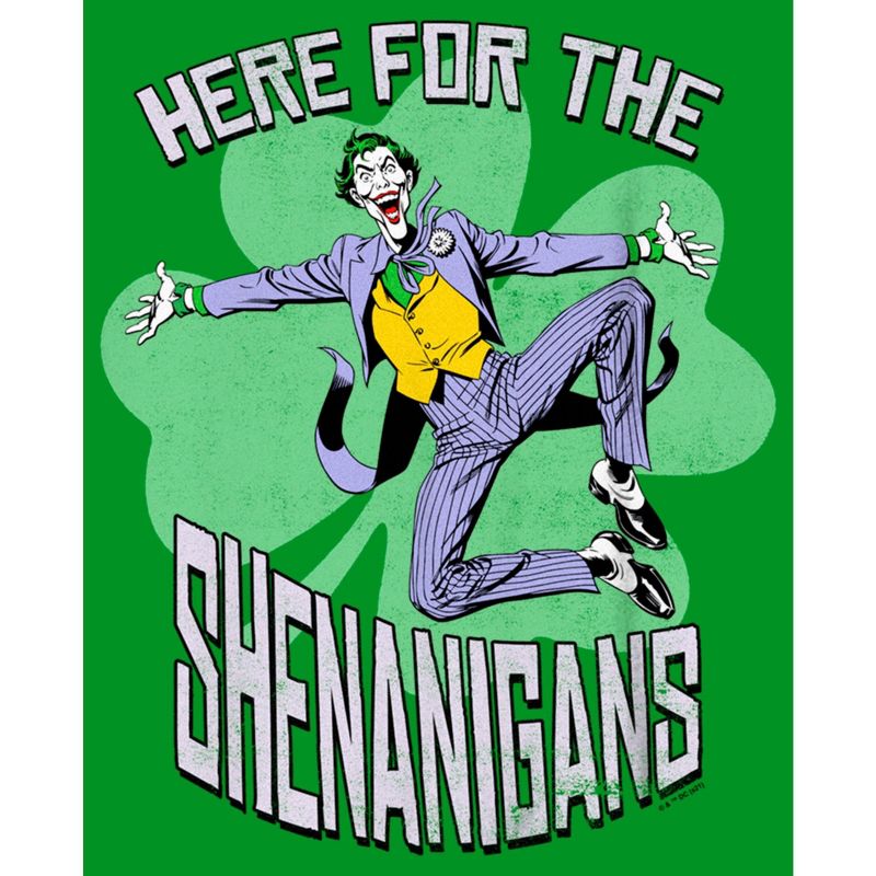 Boy's Batman St. Patrick's Day Joker Here for the Shenanigans T-Shirt, 2 of 5