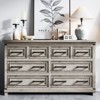 Farmhouse 8 Drawer Dresser for Bedroom, Rustic Wood Chest of Drawers, Large Storage Organizer for Closet, Living Room, Hallway - 4 of 4