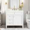 NicBex 36" Bathroom Storage Cabinet with Single Sink, Bathroom Vanity, 2 Drawers and 1 Spacious Cabinet Door for Bathroom, White - 4 of 4