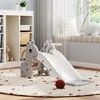 Qaba 3-in-1 Toddler Slide, Kids Slide with Climber, Basketball Hoop and Ball, Giraffe Shape Freestanding Playset for Indoor Kids 1-3 Years - 2 of 4