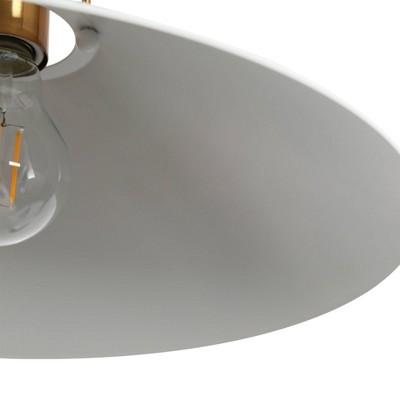 Raratienner White and Gold Metal Cone Pendant Light