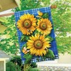 Blue Sunflowers Summer House Flag Plaid Floral 28" x 40" Briarwood Lane - 4 of 4