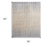 HomeRoots 3' X 5' Tan And Blue Abstract Distressed Area Rug - 3 of 4
