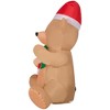 Gemmy Christmas Airblown Inflatable Teddy Bear, 3.5 ft Tall, Multi - 4 of 4