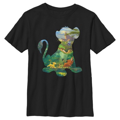 Boy's Lion King Simba Silhouette Pride Rock T-Shirt
