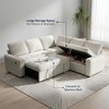 Dyonery 85" Modular L-Shaped Sleeper Sofa Bed, 5-Seat Sectional Couch in Plush Chenille with Adjustable Backrest and USB Ports - 2 of 4