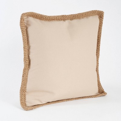 Jute trim hot sale outdoor pillow