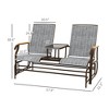 Syemin Patio Accent Chairs, Outdoor Chair, Park Love Seat with Breathable Sling Fabric for Lawn, Garden and Porch, Gray, 57.9"*32.3"*38.6" - 2 of 4