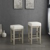 NicBex Dining Chairs Set of 2 Upholstered Chair Transitional Backless  Faux Leather Stools Counter Height Stools for Kitchen, Bedroom - 3 of 4