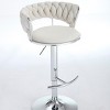 DSVIMOY Counter and Bar Stool Swivel Adjustable Velvet Seat with Chrome Footrest for Modern Spaces, Off-White, 25.98"*12.99"*20.66" - 2 of 4