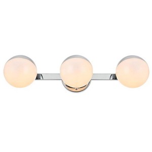 Elegant Lighting Majesty 3 light Chrome and frosted white Bath Sconce - 1 of 4