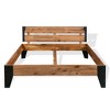 vidaXL Bed Frame without Mattress Solid Acacia Wood Steel 59.8"x79.9" - 2 of 4