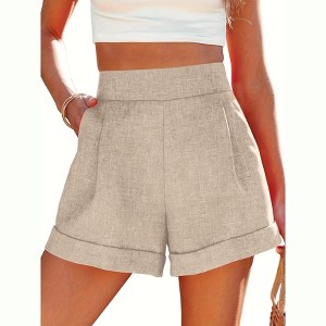 Imily Bela Women's Summer Wide-Leg High-Waist Casual Shorts with Pockets - 1 of 4