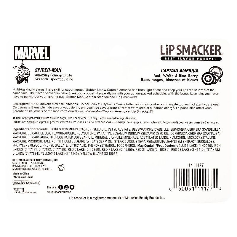 Lip Smacker Marvel Hero Lip Balm &#8211; Spider-Man /Captain America &#8211; 2pk, 6 of 8