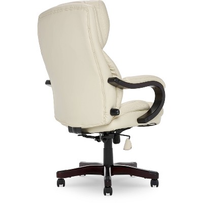 Ivory High Back Bonded Leather Executive Swivel Chair