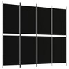 vidaXL 4-Panel Room Divider Black 78.7"x70.9" Fabric - 2 of 4