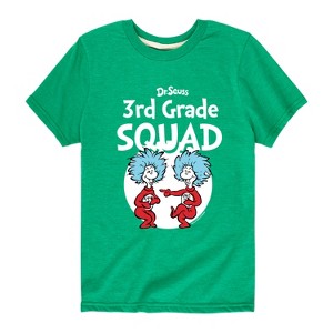 Boys' - Dr. Seuss - 3rd Grade Squad Thing 1 and Thing 2 Short Sleeve Graphic T-Shirt - 1 of 4