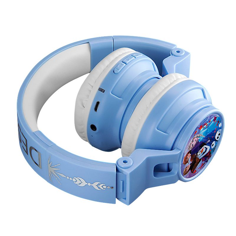 eKids Disney Frozen Bluetooth Headphones for Kids, Over Ear Headphones for School, Home, or Travel - Blue (FR-B50.EXV9MZ), 4 of 5