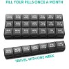 TookMag 28Days/4Weeks Pill Organizer, Large Medicine Pill Box, One-Month Pill Case, Travel Pill Organizer, Vitamin, Supplements, Dust-Proof, Black - 3 of 4
