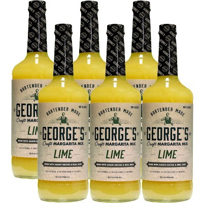 George’s Beverage Company Lime Margarita Mix - 1L Bottle - Gluten Free, All Natural Mixer