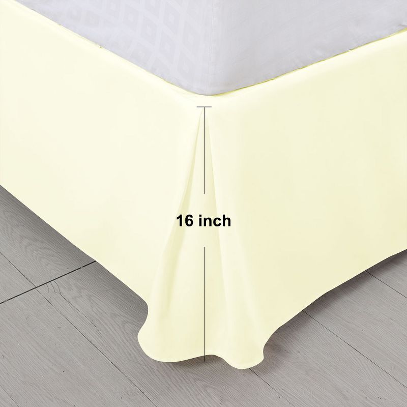PiccoCasa Classic Tailored Styling Drop Pleated Brushed Solid Bed Skirt 16" 1 Pc, 3 of 5