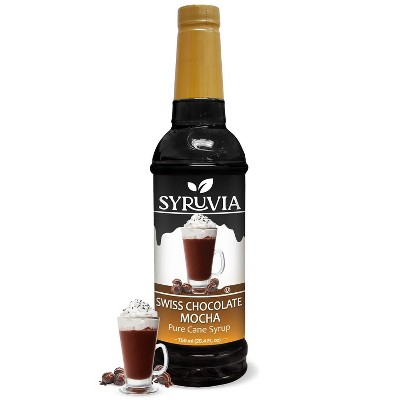 Syruvia Swiss Chocolate Mocha Syrup - 25.4 fl oz. Premium Flavoring Syrup For Coffee