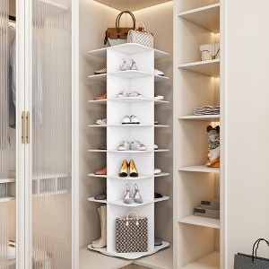 QingMoon Rotating Shoe Rack Tower, 7 Tier Vertical Spinning Shoe Display Cabinet, Round Storage Turntable for Entryway, Living Room and Bedroom - 1 of 4