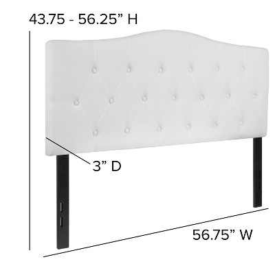 Elegant Full-Size White Tufted Upholstered Headboard