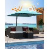 10' x 10' Heavy Duty Cantilever Patio Umbrella, Square Offset Aluminum Offset Sun Shade Outdoor Umbrella with 360-Degree Rotation for Backyard - 2 of 4