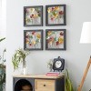 Metal Floral Wall Decor with Black Frame Set of 4 - Olivia & May: Iron Botanical Sculptures, Traditional Style, Vertical Display - 2 of 4